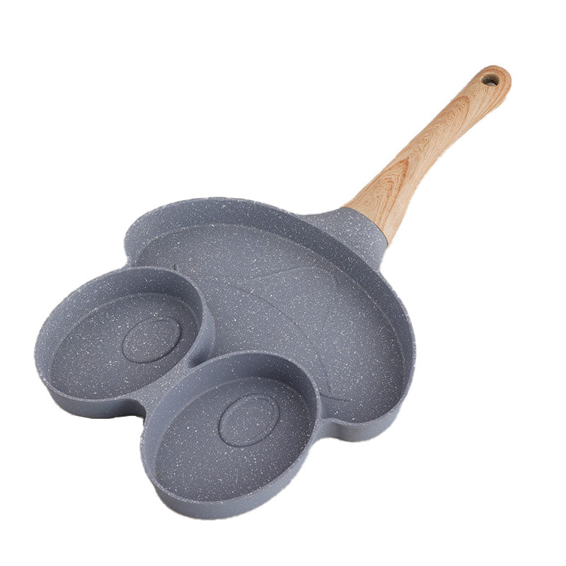 Cross-border Egg Frying Pan Aluminum Maifan Stone Non-stick Four-hole Egg Frying Pan Household Flat Bottom Steak Omelette Hamburger Breakfast Pan