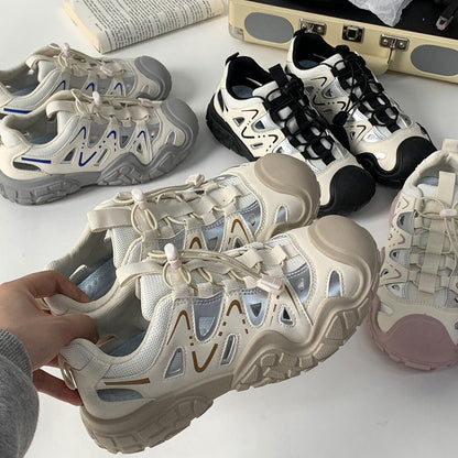 Fashion Outdoor Hollow Casual Shoes Women's 2024 Summer New Ugly Cute Shoes Running sneaker Mountaineering Shoes Torre Shoes