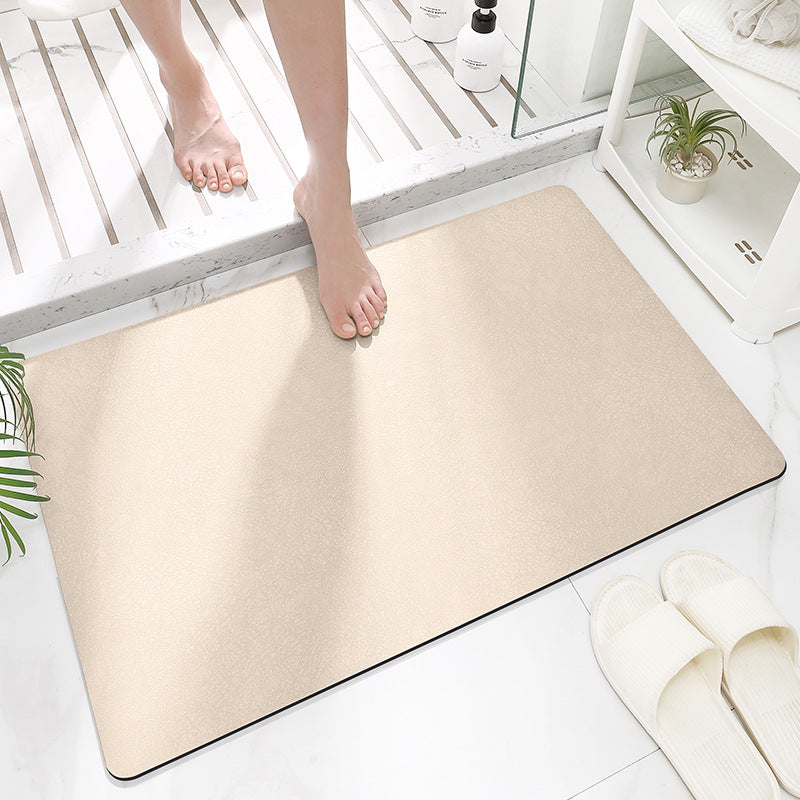 Cross-border Solid Color Toilet Water Absorbent Floor Mat ins Household Bathroom Foot Mat Toilet Door Anti-slip Mat Quick-drying Carpet